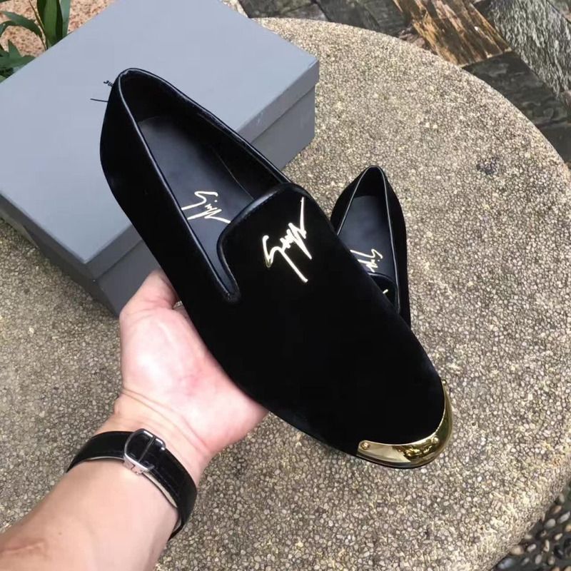 Giuseppe Zanotti Black Loafers With Golden Toe