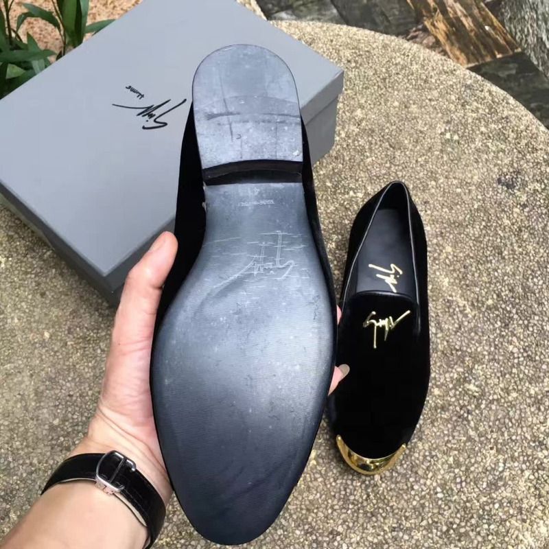 Giuseppe Zanotti Black Loafers With Golden Toe