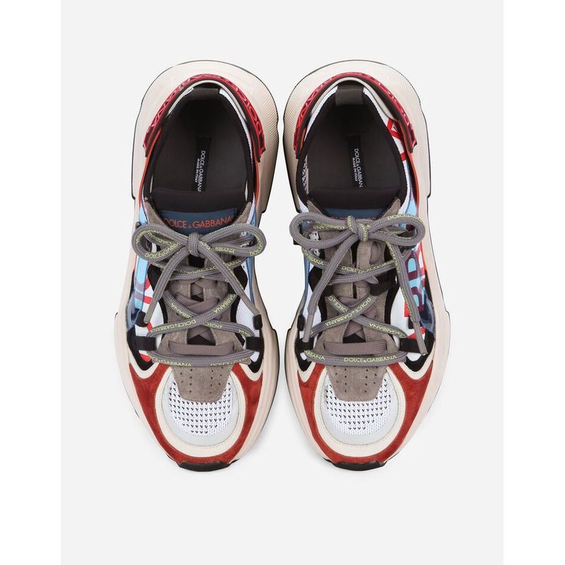 Dolce & Gabbana Stretch Mesh Daymaster Sneakers With Multi-color Details And Double Laces