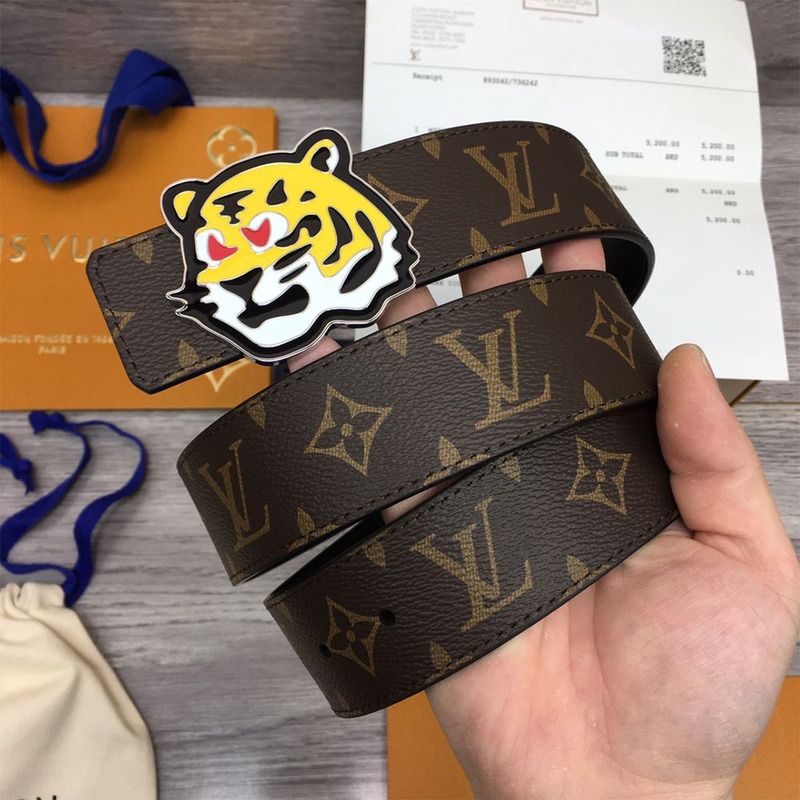 l**is V*t*n tiger 40mm belt brown