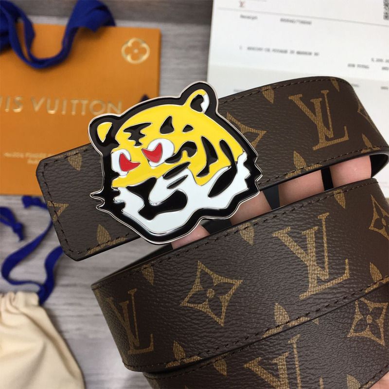 l**is V*t*n tiger 40mm belt brown