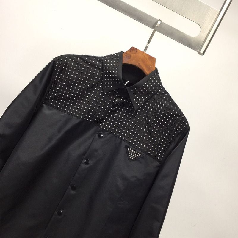 Pra*a studded re-nylon shirt