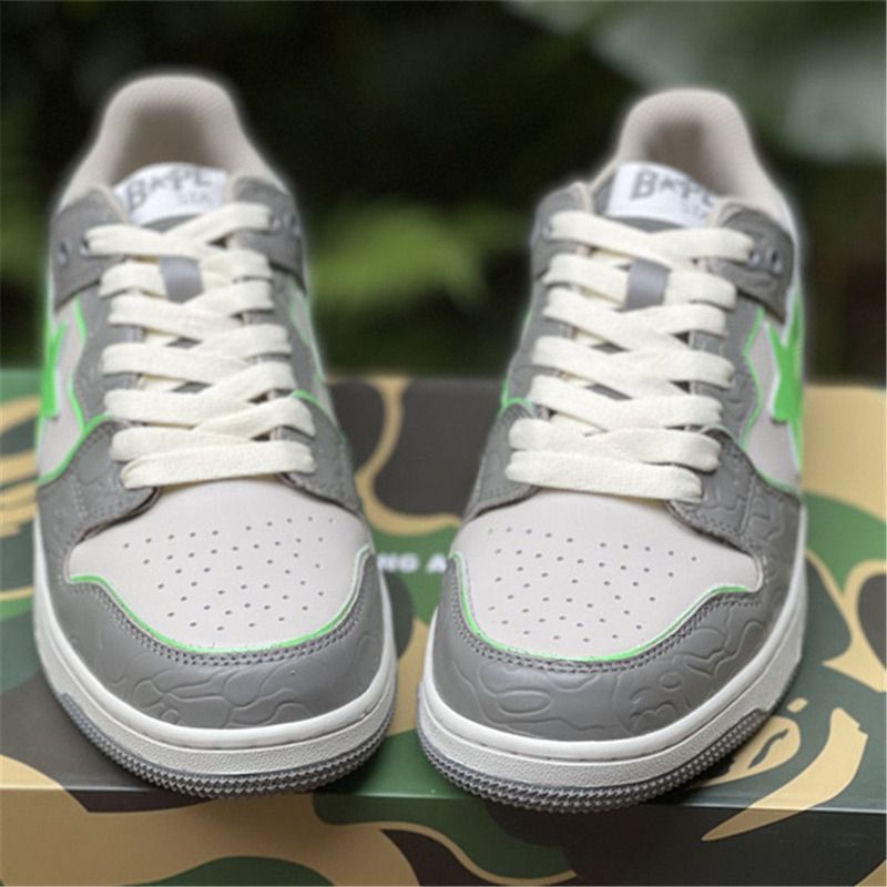 Bapesta Solebox Green Star Sneaker In Grey