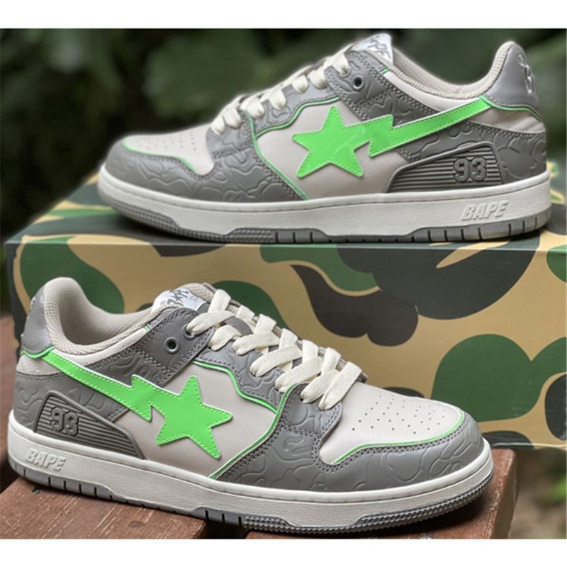 Bapesta Solebox Green Star Sneaker In Grey