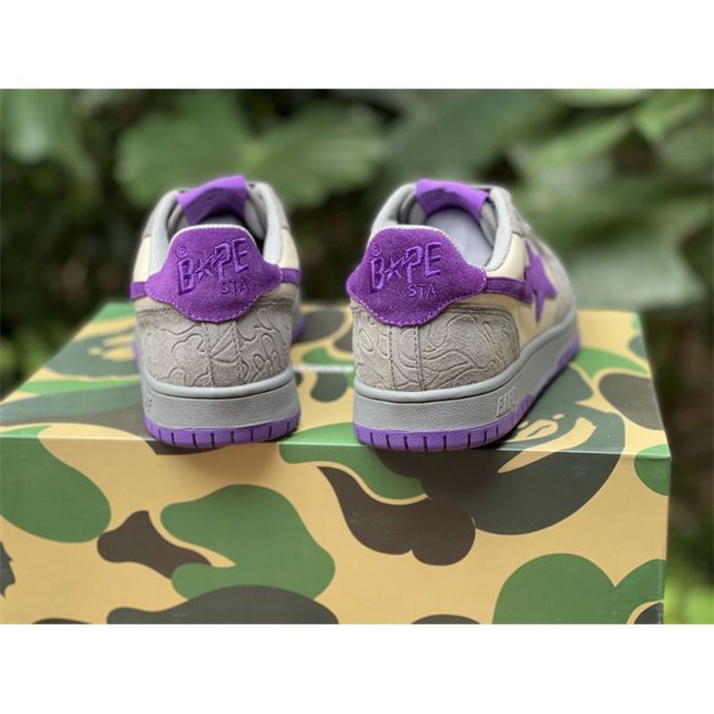 Bapesta Solebox Purple Star Sneaker In Grey