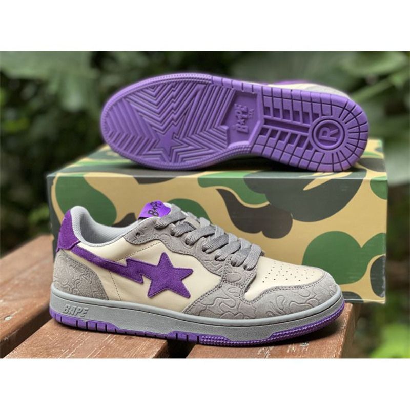 Bapesta Solebox Purple Star Sneaker In Grey