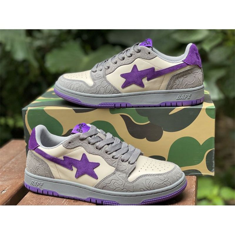 Bapesta Solebox Purple Star Sneaker In Grey