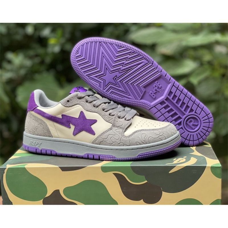 Bapesta Solebox Purple Star Sneaker In Grey