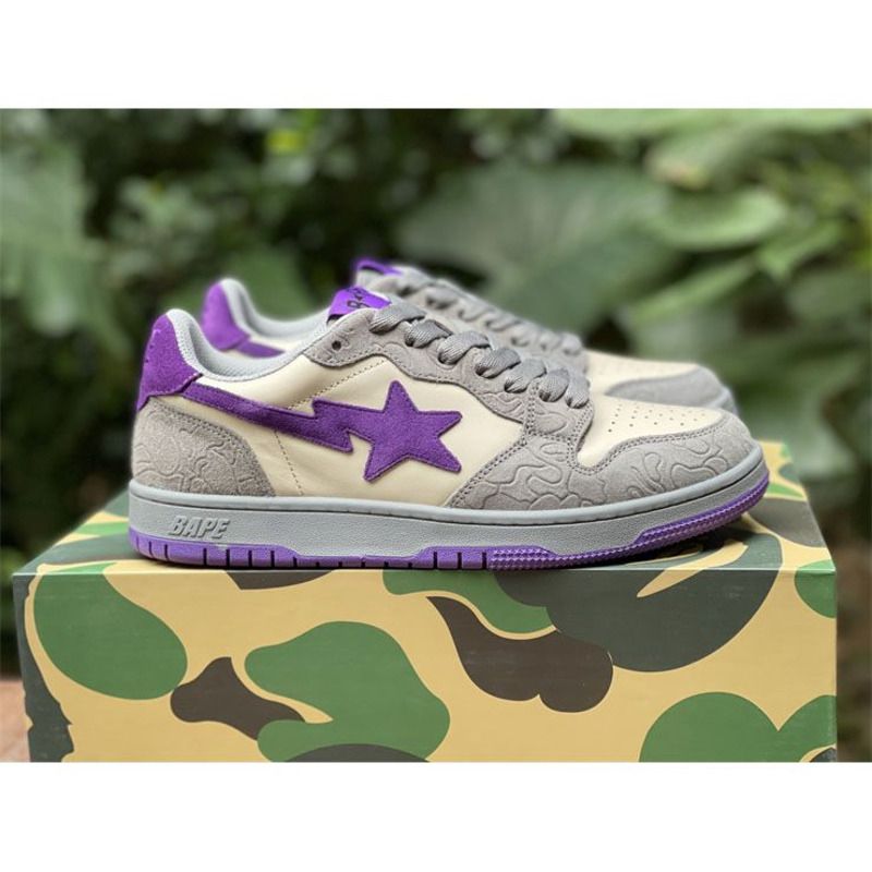 Bapesta Solebox Purple Star Sneaker In Grey