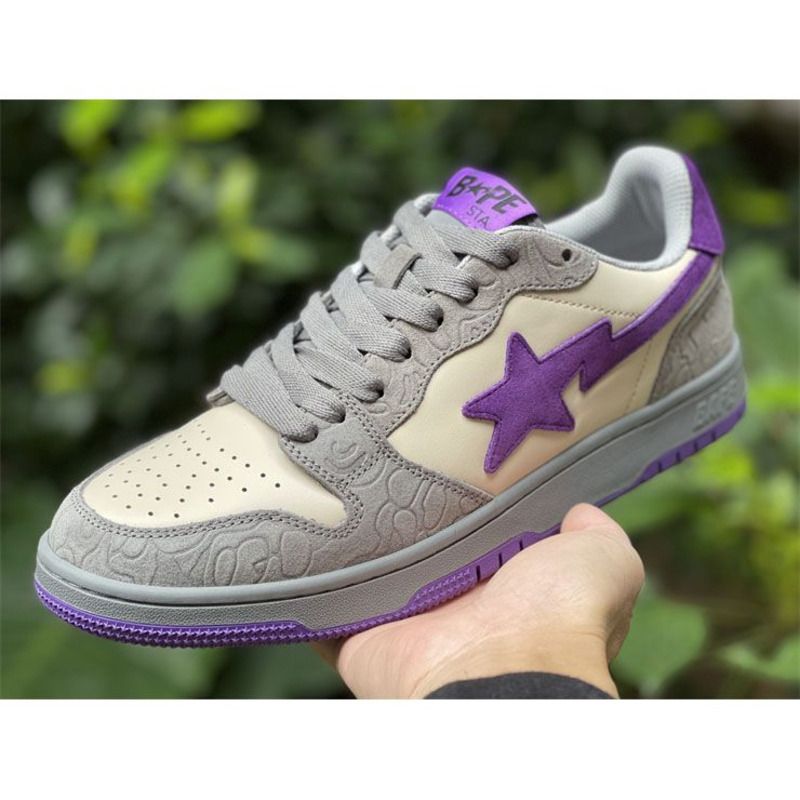 Bapesta Solebox Purple Star Sneaker In Grey