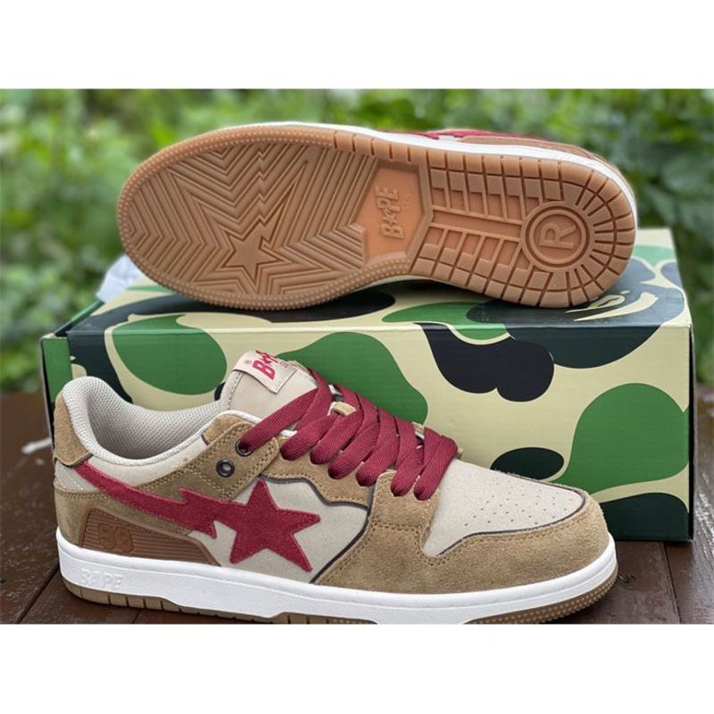 Bapesta Solebox Red Star Sneaker In Brown