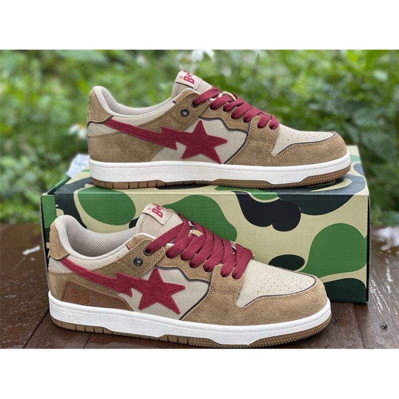 Bapesta Solebox Red Star Sneaker In Brown