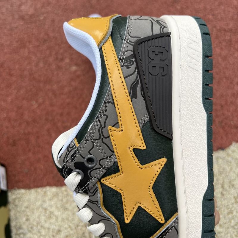 Bapesta Solebox Yellow Star Sneaker In Grey