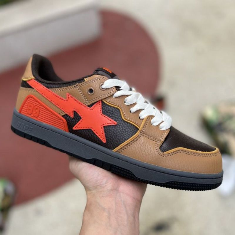 Bapesta Solebox Red Star Sneaker In Brown