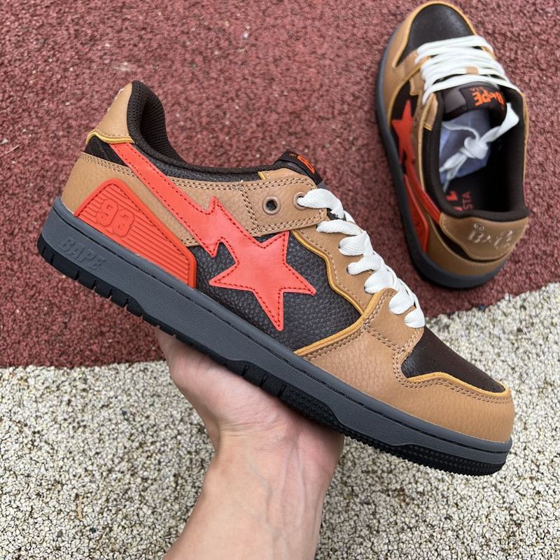 Bapesta Solebox Red Star Sneaker In Brown