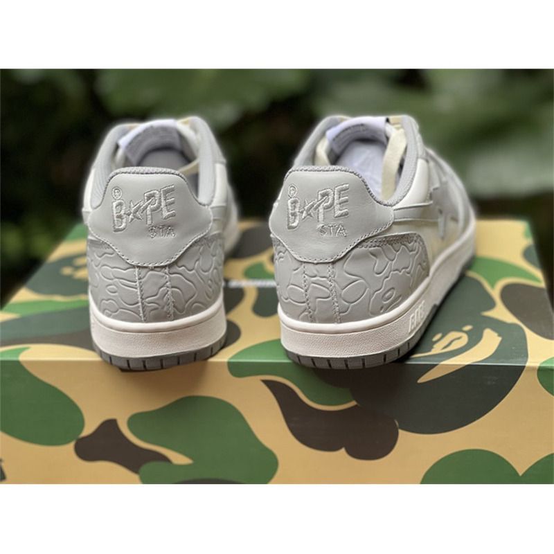 Bapesta Solebox Gray Star Sneaker In White