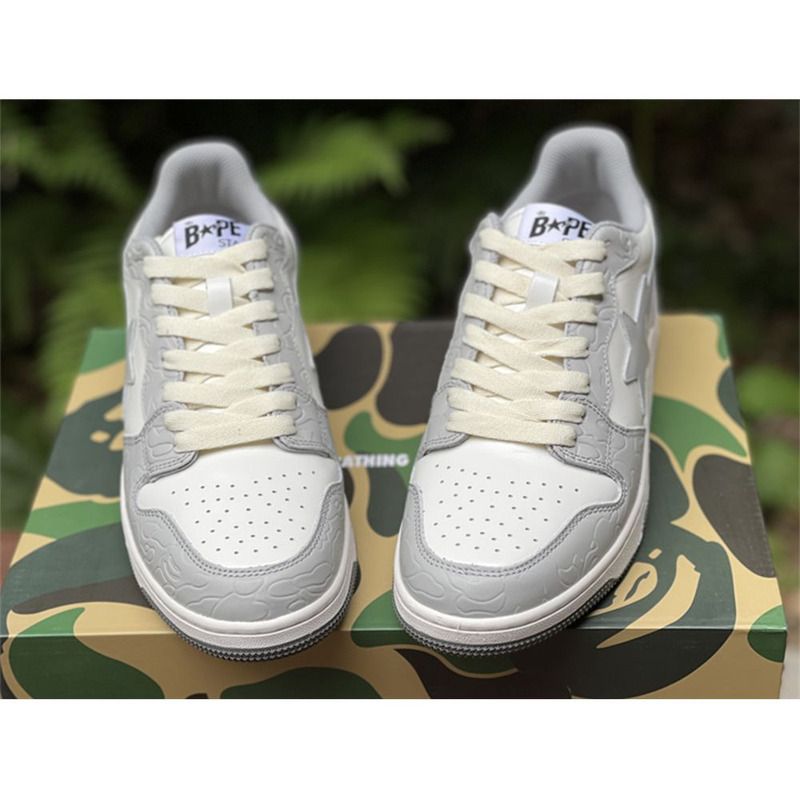 Bapesta Solebox Gray Star Sneaker In White