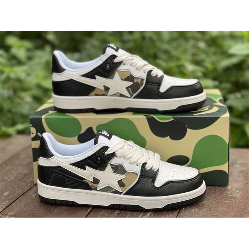 Bapesta X Nike White Star Sneaker In Camouflage