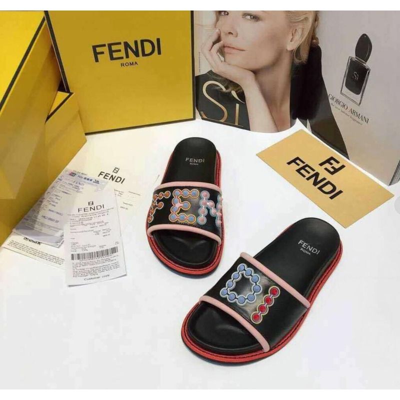 F**di logo slide sandals