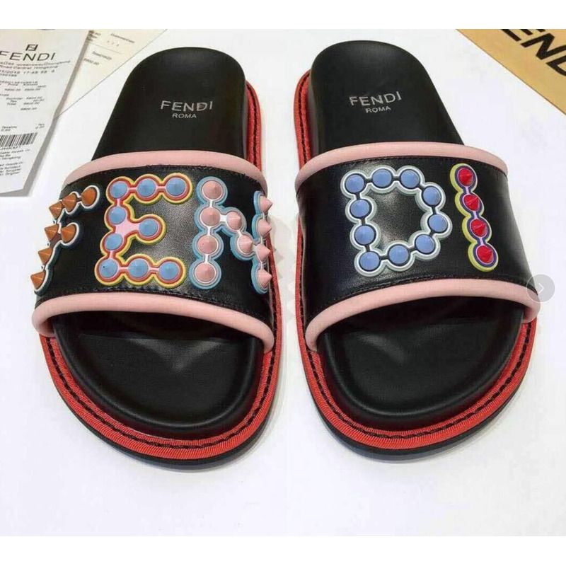 F**di logo slide sandals