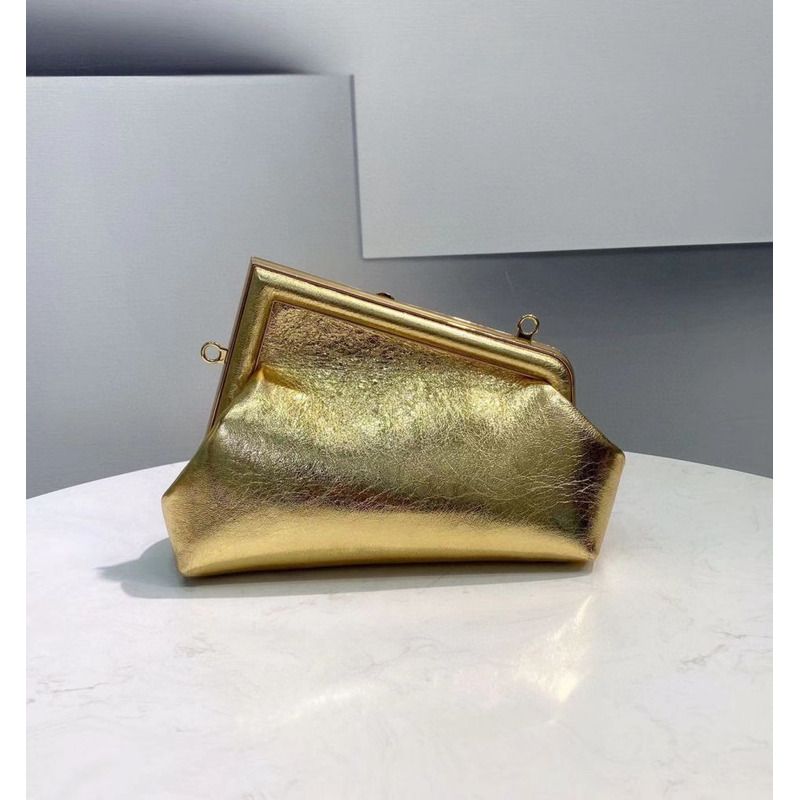 F**di first small gold leather bag