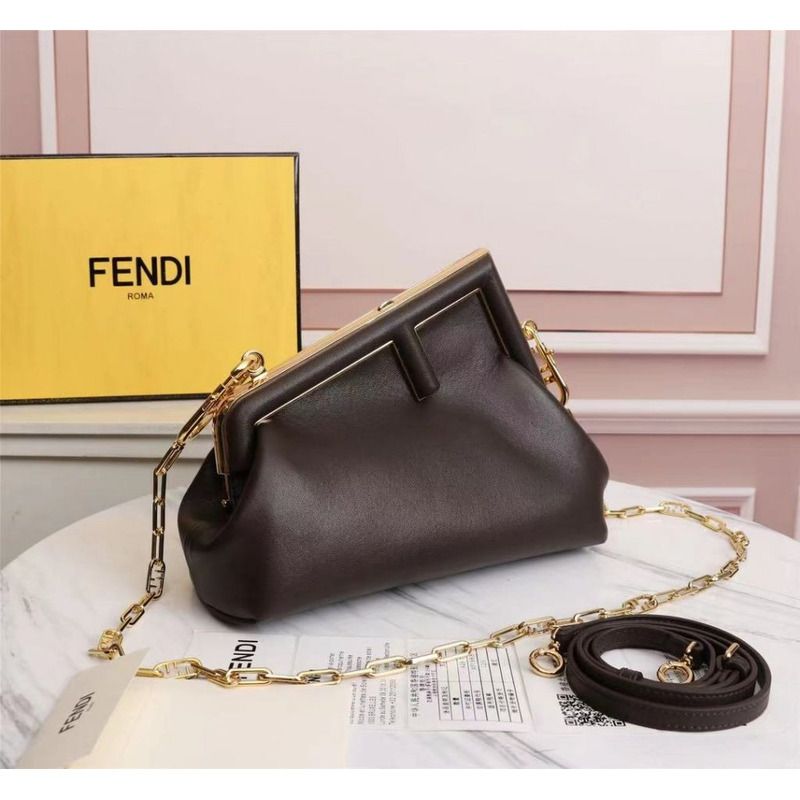 F**di first small black leather 0323 bag