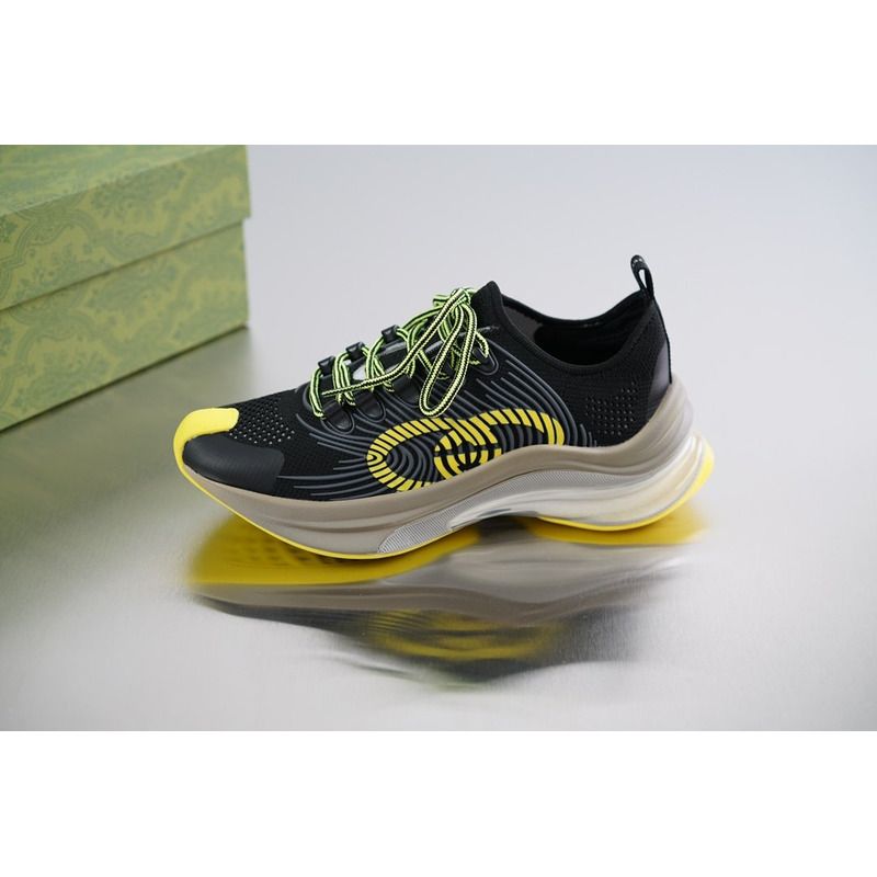 G*u*i run black yellow sneakers