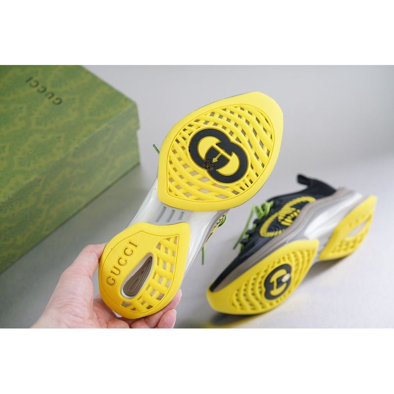 G*u*i run black yellow sneakers