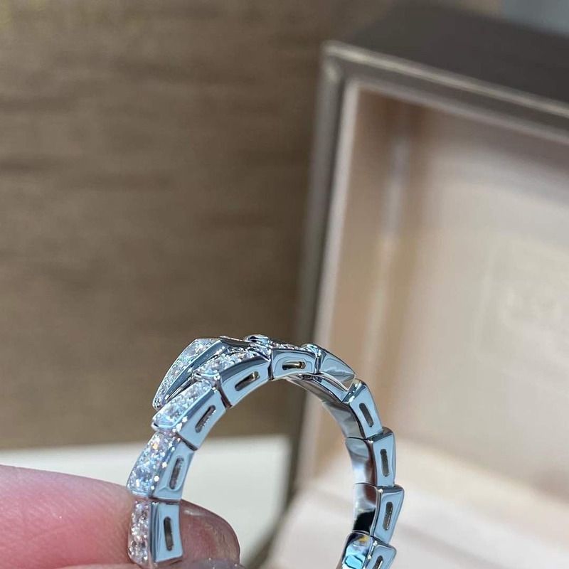 B*l*ai serpenti viper 18k white gold & diamond wrap ring