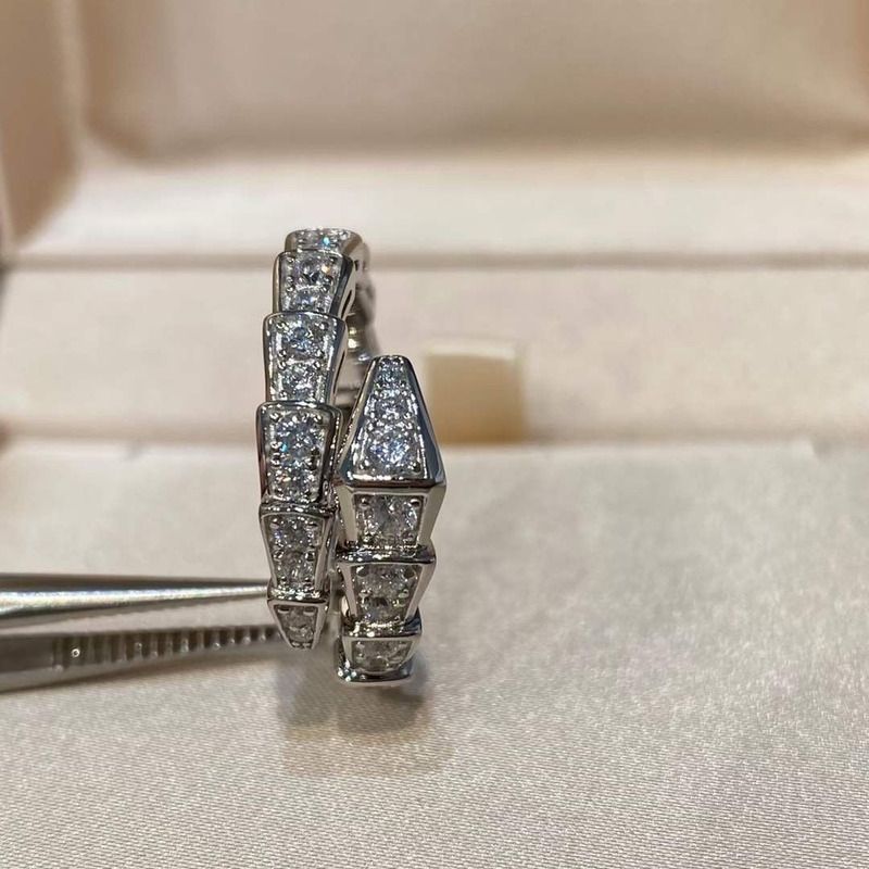 B*l*ai serpenti viper 18k white gold & diamond wrap ring