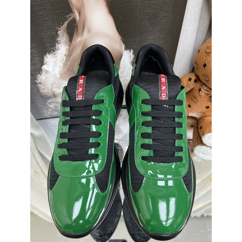 Mens Americas Cup Patent Leather Patchwork Sneakers In Multicolour