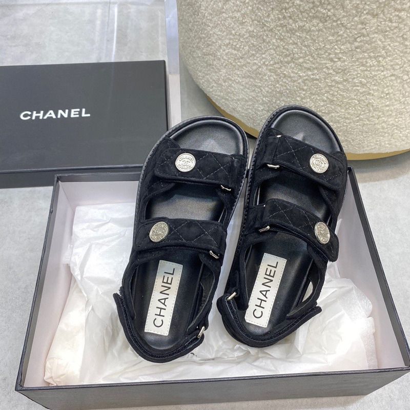 Ch*el womens sandals black