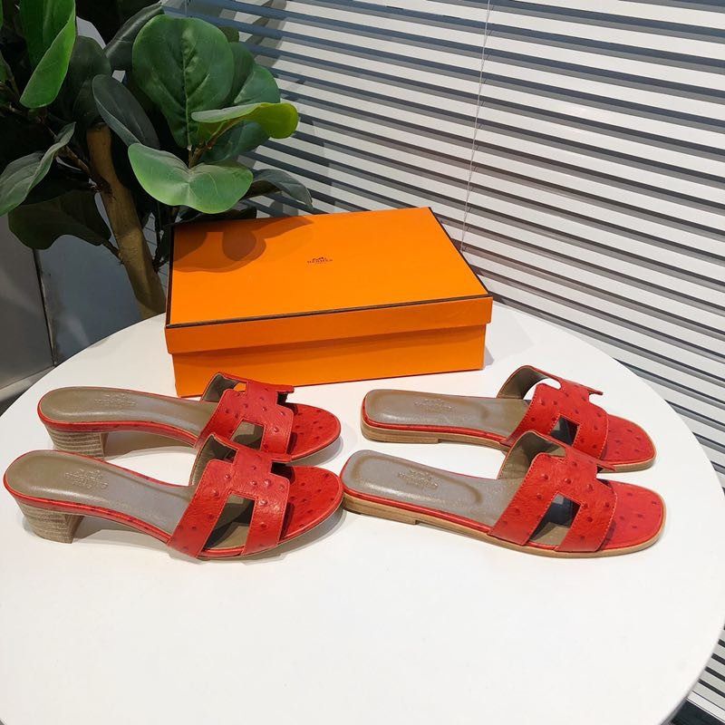 H**mes oran sandals in jacinth