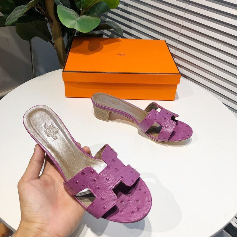 H**mes oasis sandals in pinkish purple