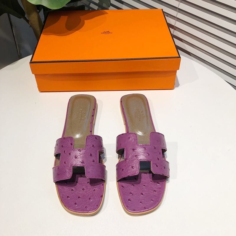 H**mes oasis sandals in pinkish purple