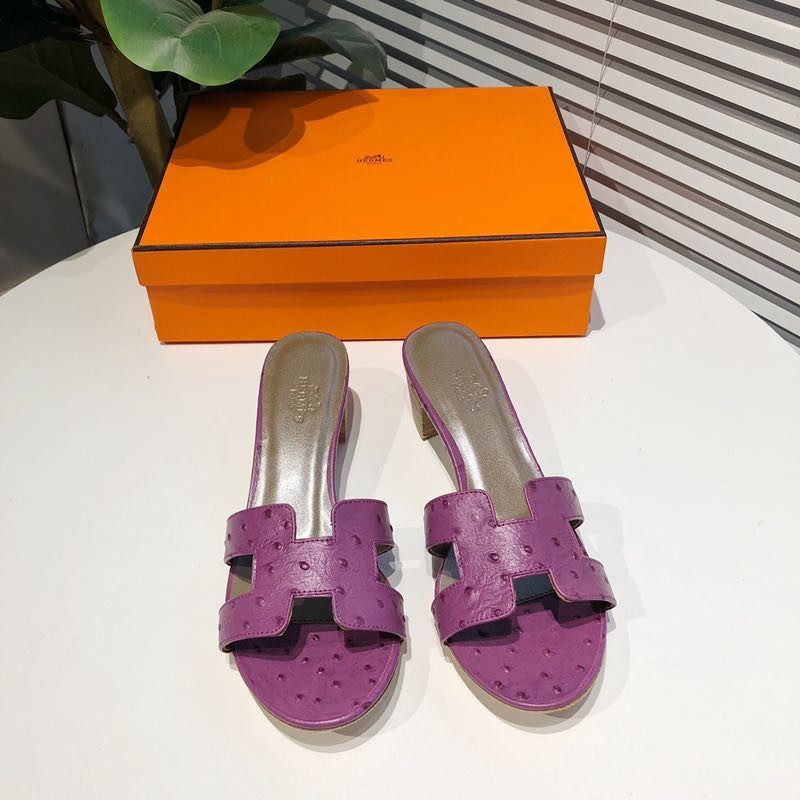 H**mes oasis sandals in pinkish purple