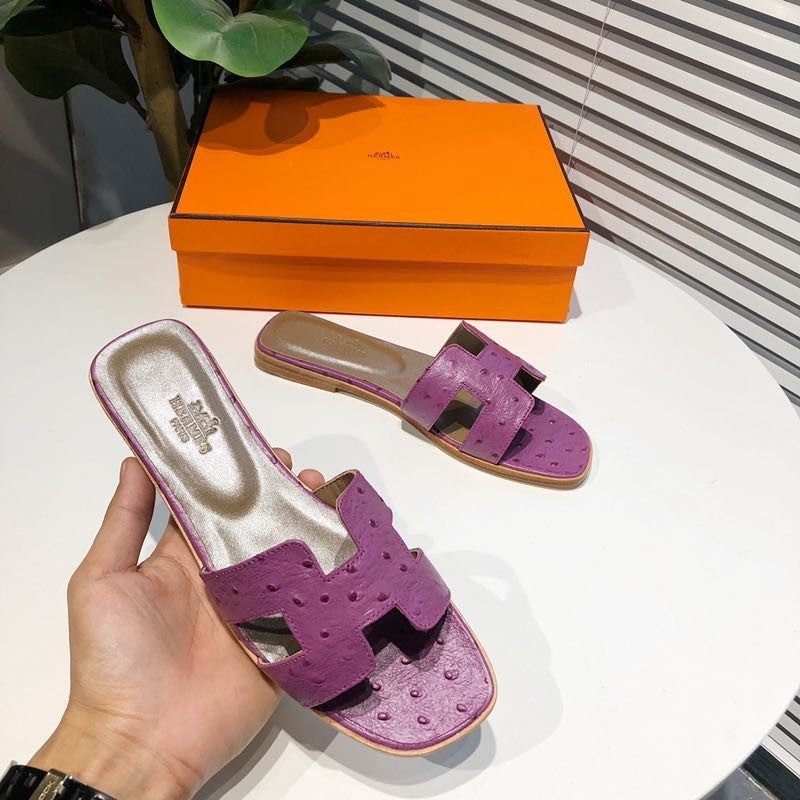 H**mes oasis sandals in pinkish purple