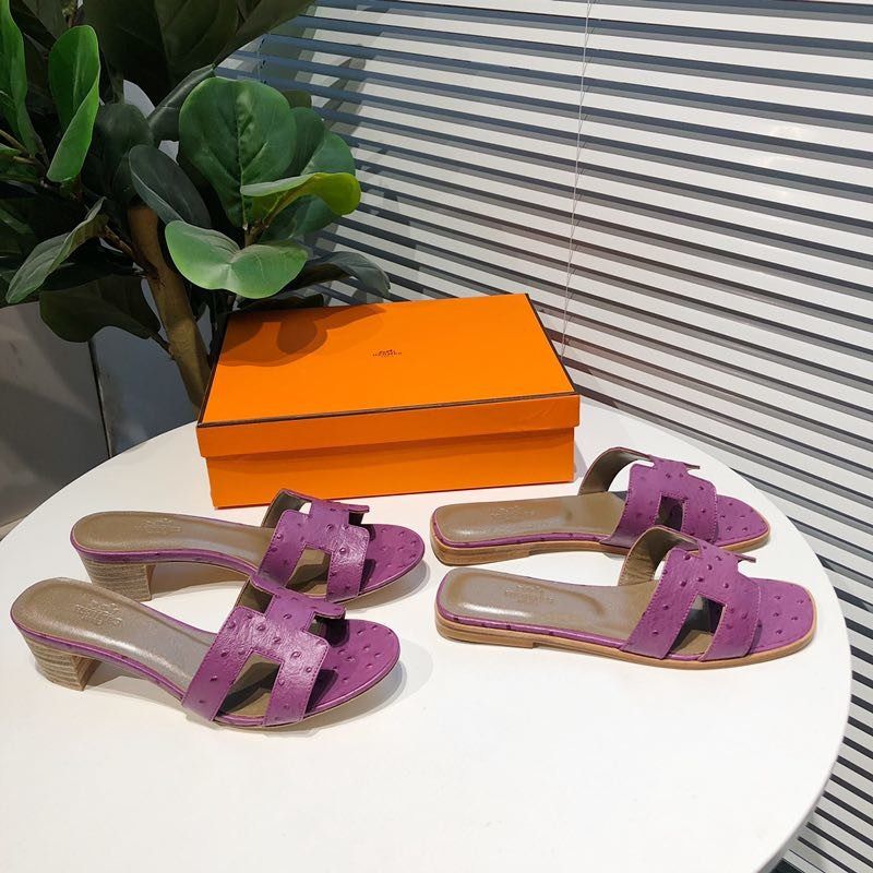 H**mes oasis sandals in pinkish purple