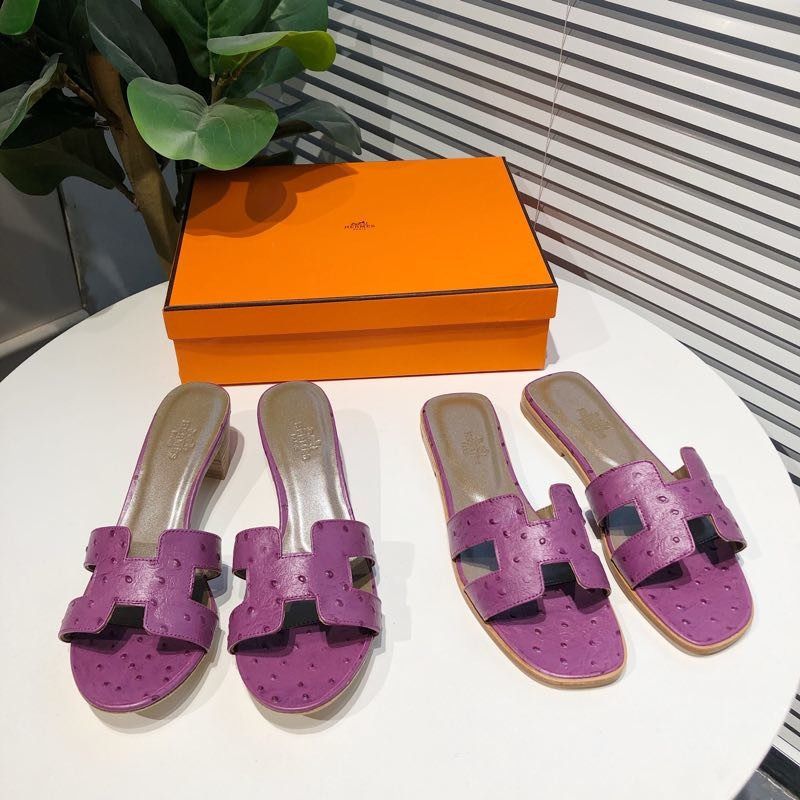 H**mes oasis sandals in pinkish purple