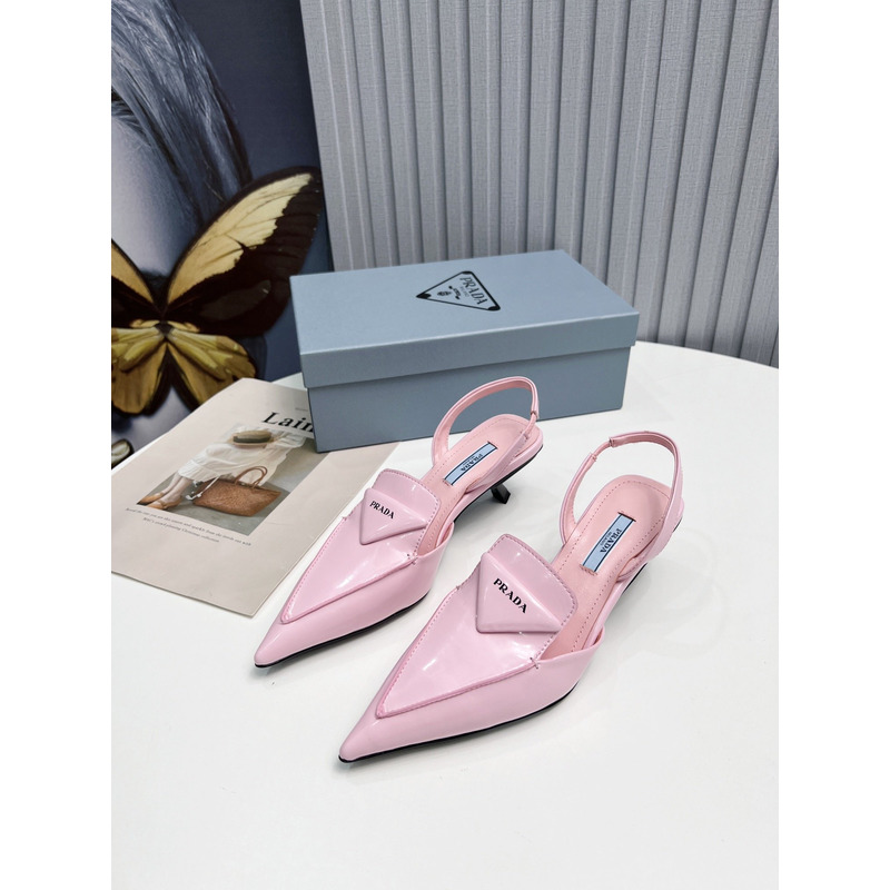 Pra*a pointed toe leather shoe pink