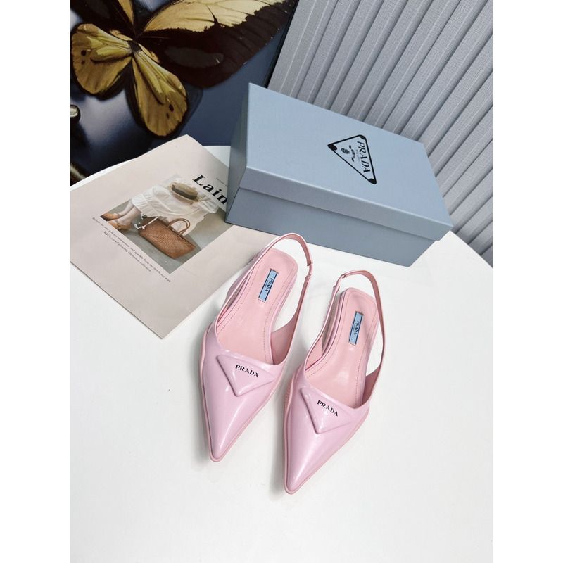 Pra*a leather flat sandals pink