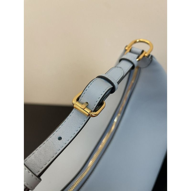 F**di graphy small light blue leather bag