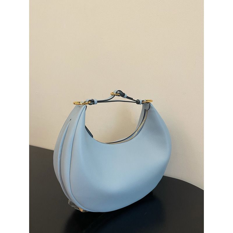 F**di graphy small light blue leather bag