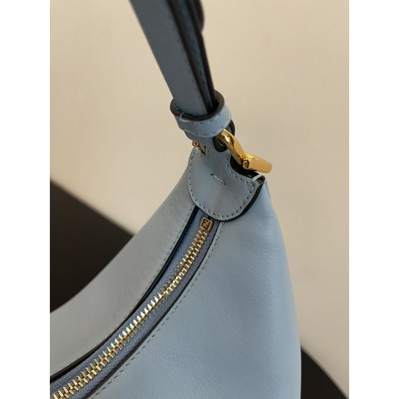 F**di graphy small light blue leather bag