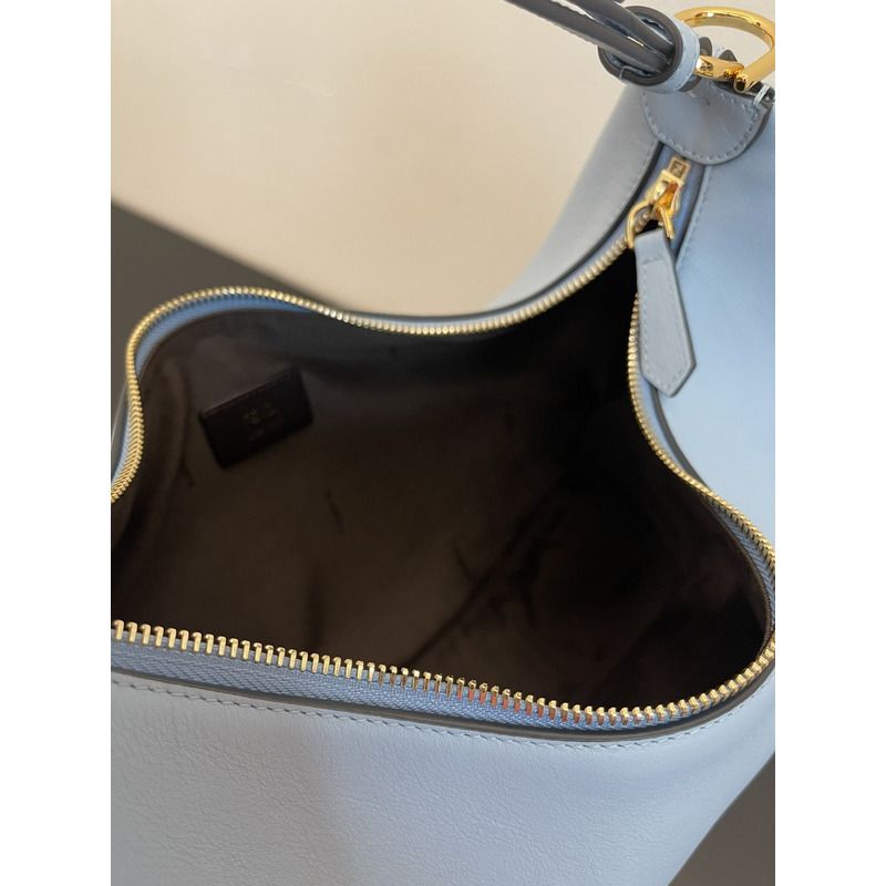 F**di graphy small light blue leather bag