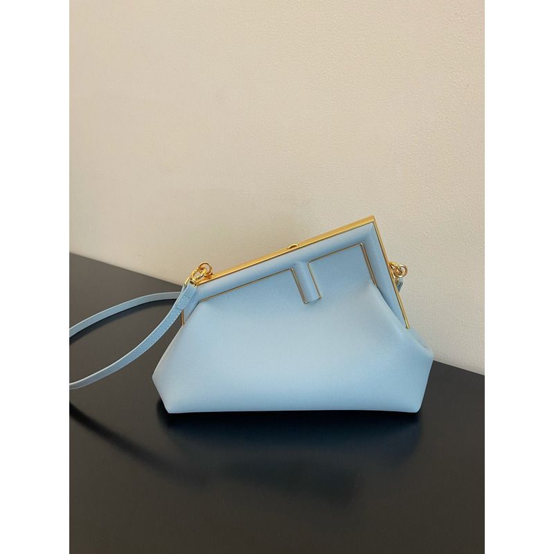 F**di first small light blue leather bag