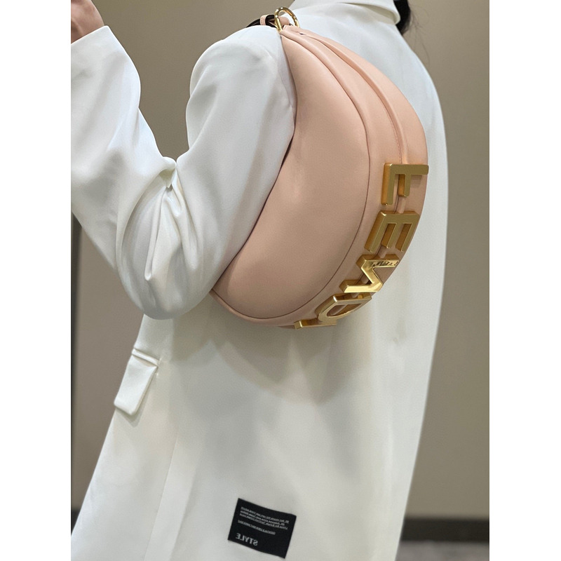 F**di small  F**digraphy pale leather bag pink