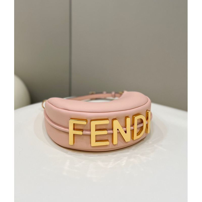 F**di small  F**digraphy pale leather bag pink