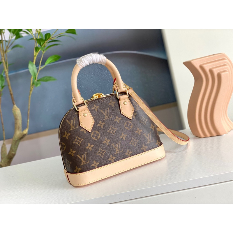 Lv Alma Canvas Medium Handbag Brown