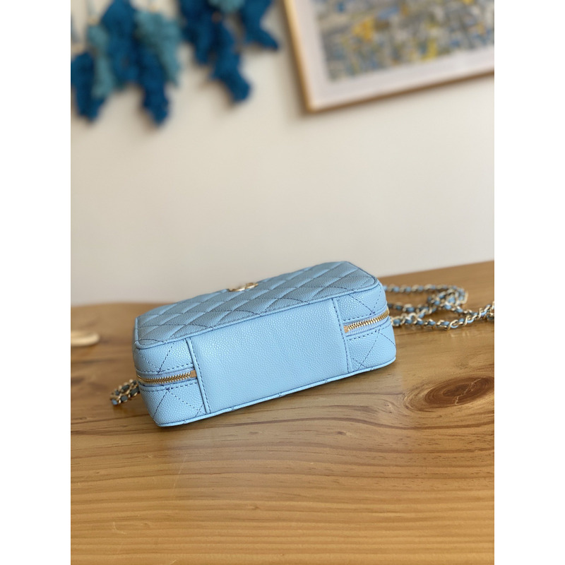 Ch*el ap2634 small vanity with chain bag  blue